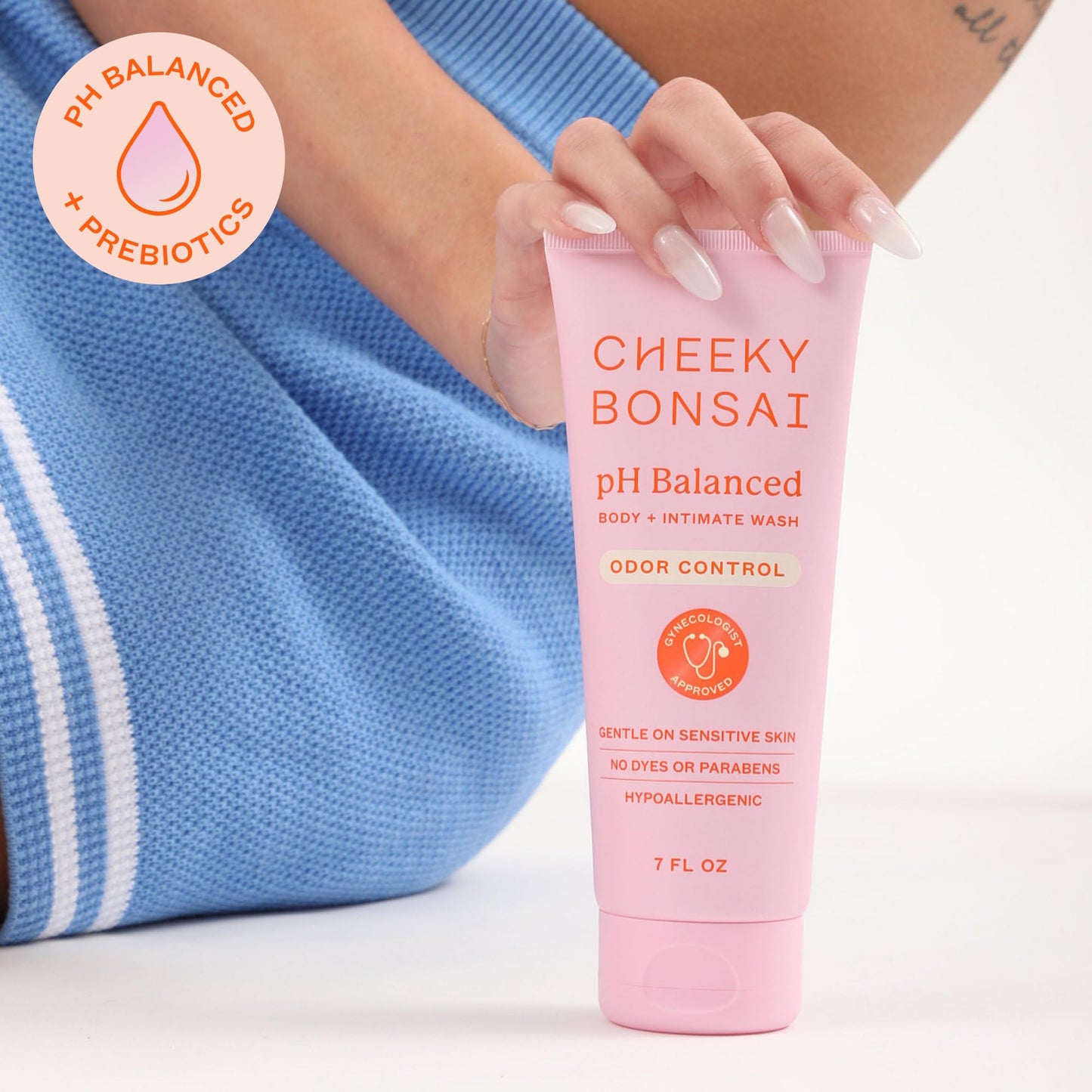 Cheeky Bonsai pH Balanced Feminine Wash for Women - Removes Odor - Gentle on Sensitive Skin - No Dyes or Parabens - Hypoallergenic - Gynecologist Approved (7 Ounces)