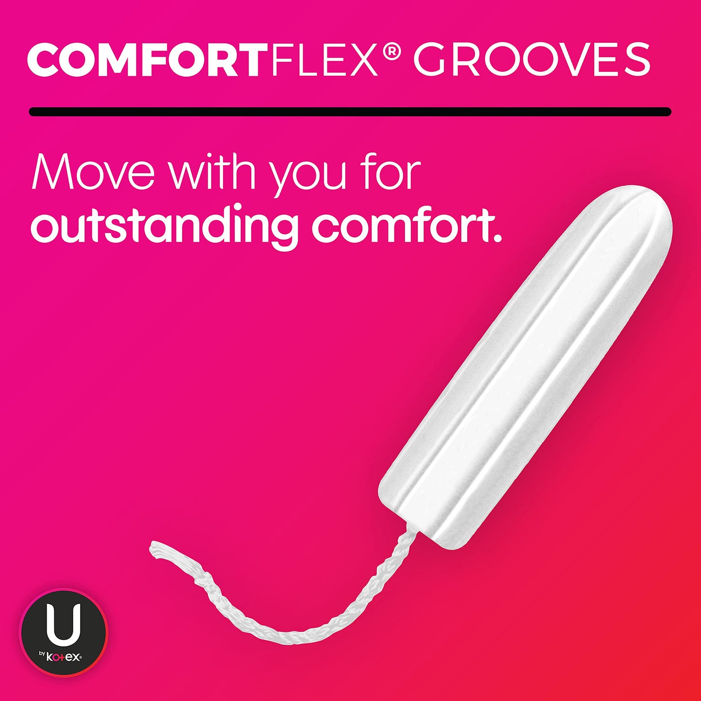 U by Kotex Click Compact Multipack Tampons, Regular/Super/Super Plus Absorbency, Unscented, 30 Count
