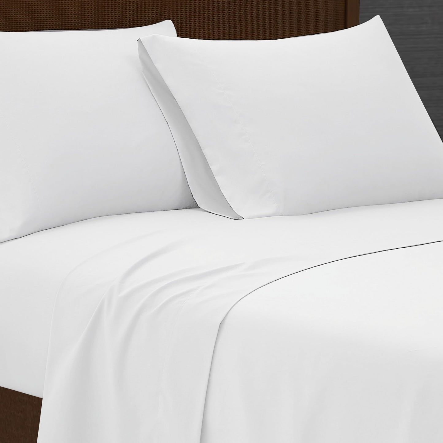 London Fog Garment Washed Solid Sheet Set White Microfiber 4-Piece King Sheet Set, Solid Themed, Deep Pocket, Adult and Teen, Oeko-TEX Certified