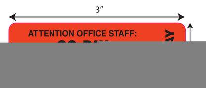 Tabbies TAB40566 Attention Office Staff Medical Labels, 1 x 3, Orange, 500 per Roll