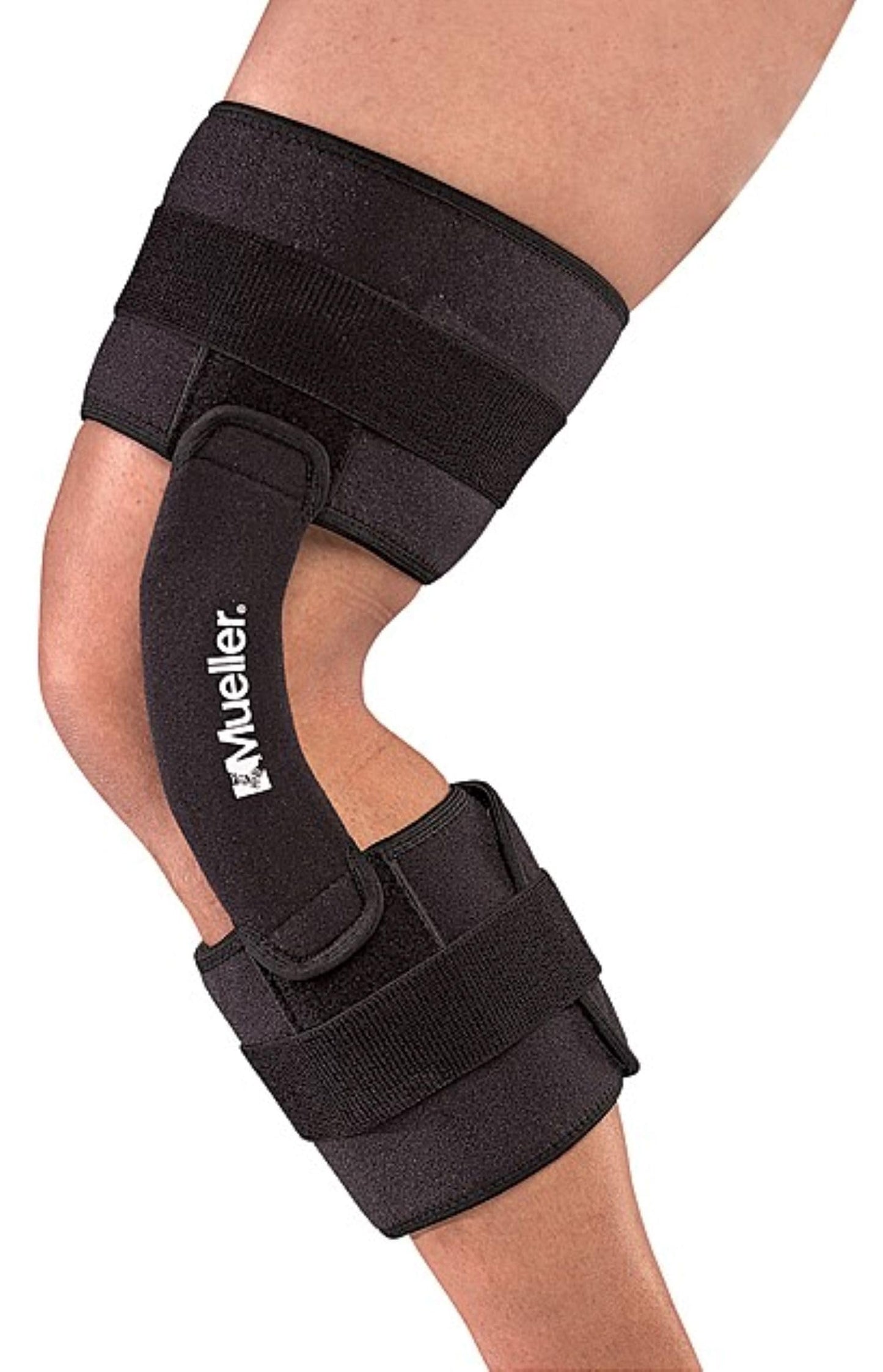MUELLER Sports Medicine Muellerhinge 2100 Knee Brace, Knee Pain Relief Support for Men and Women, Ideal for Arthritis, Sprains, Black, One Size