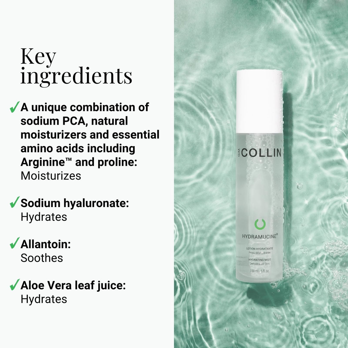 G.M. COLLIN Hydramucine Hydrating Mist | Gentle Daily Face Mist Spray | Skin Moisturizer for a Dewy Glow