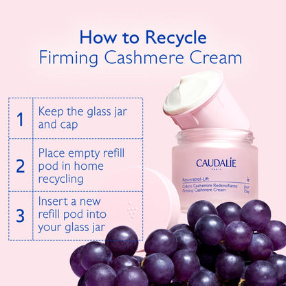 Caudalie Resveratrol-Lift Retinol Alternative Firming Cashmere Cream, Anti-Aging Moisturizer with Resveratrol, Hyaluronic Acid & Vegan Collagen, Refillable - 50 mL