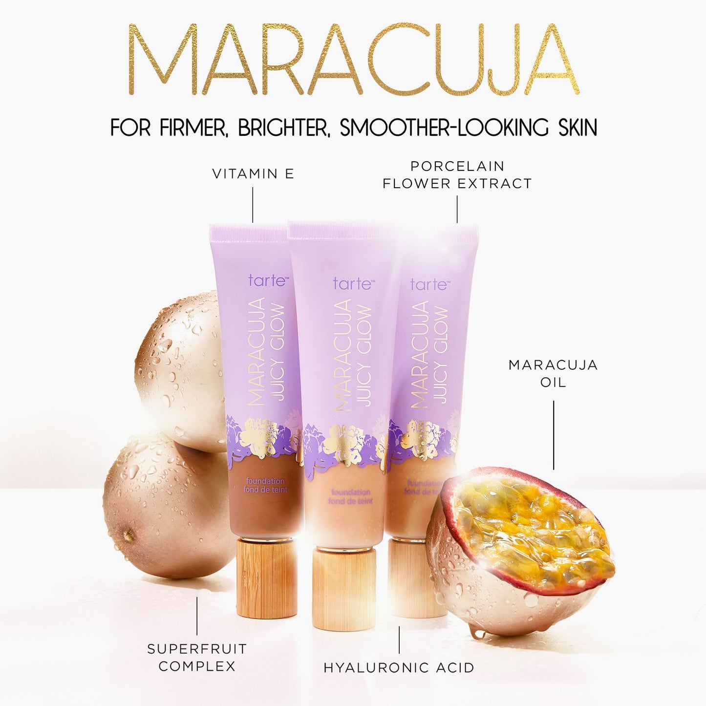 tarte maracuja juicy glow tint – Lightweight Tinted Moisturizer with Hyaluronic Acid & Antioxidants for Radiant Skin, Buildable Medium Coverage, Waterproof, Vegan, Cruelty Free
