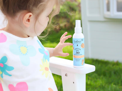 Babo Botanicals Sensitive Baby Mineral Sunscreen Spray SPF30 - Natural Zinc Oxide - Non-Aerosol – Face & Body - Fragrance-Free - Water Resistant - For Babies & Kids - Various Versions