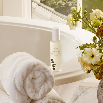 Thymes Daily Shower Spray for a Spa Like Experience - Home Essentials - Mist Scented with Eucalyptus Oil, Italian Lemon, Bergamot & Lemongrass (Eucalyptus Shower Spray, 3.4 fl oz)