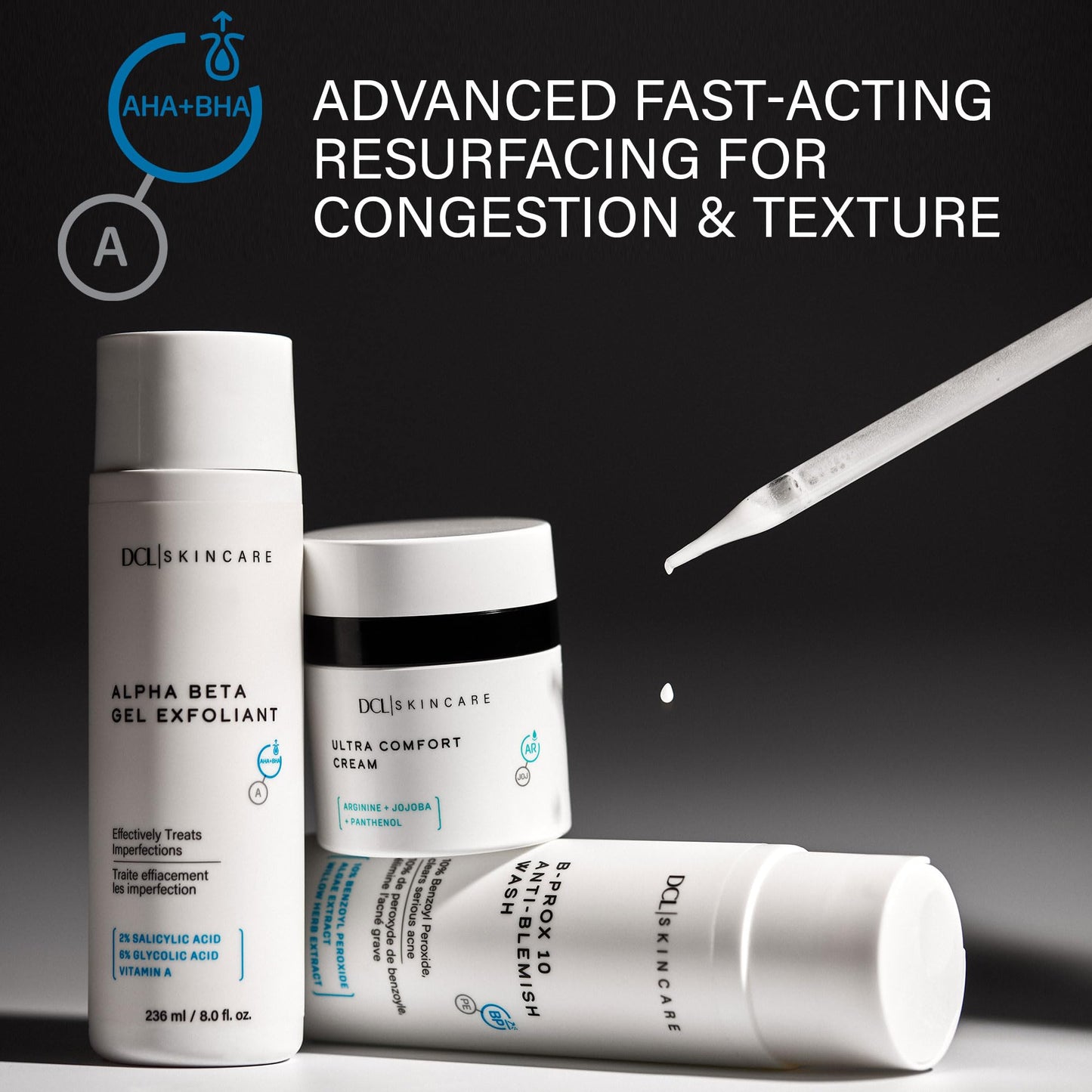 DCL Skincare Alpha Beta Gel Exfoliant, AHA/BHA Resurfacing Treatment, 6.7 oz