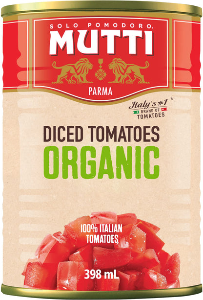Mutti Organic Diced Tomatoes (Polpa Pezzi), 14 oz. | 6 Pack | Italy’s #1 Brand of Tomatoes | Fresh Taste for Cooking | Canned Tomatoes | Vegan Friendly & Gluten Free | No Additives or Preservatives