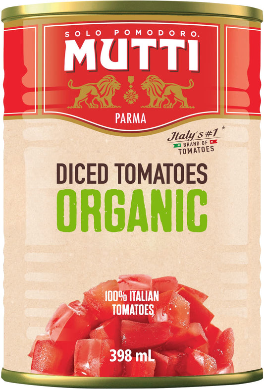 Mutti Organic Diced Tomatoes (Polpa Pezzi), 14 oz. | 6 Pack | Italy’s #1 Brand of Tomatoes | Fresh Taste for Cooking | Canned Tomatoes | Vegan Friendly & Gluten Free | No Additives or Preservatives