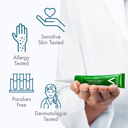 Vichy Normaderm S.O.S Acne Rescue Spot Corrector, Acne Spot Treatment for Face with 10% Sulfur, Niacinamide & Glycolic Acid, Suitable for Sensitive Skin