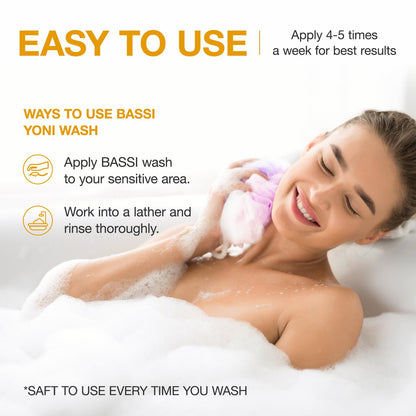 BASSI 2PCS Feminine Wash for Women pH Balance, All Natural Yoni Wash Body Wash Hygiene Vagina Wash Soap for Women Moisturizing Remove Odor Intimate Health, 5.07 Fl Oz, Pineapple Scent