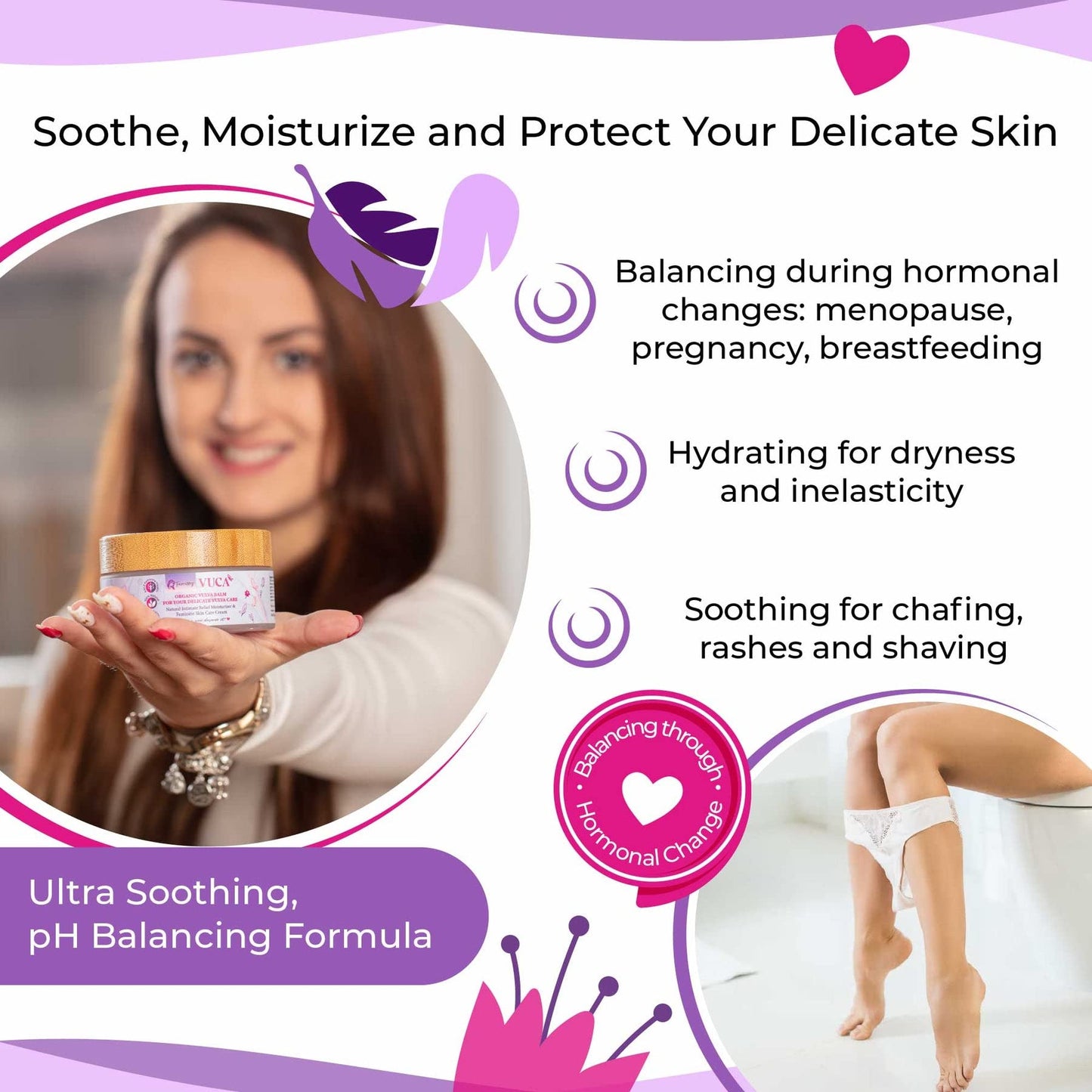 Vulva Balm (2 pcs Bundle: 2 + 0.5 + 0.5 oz); Vulva Cream; Vulva Moisturizer for Women; Yoni Cream for Vaginal Dryness Relief; Feminine Relief Care Balm; for external use only