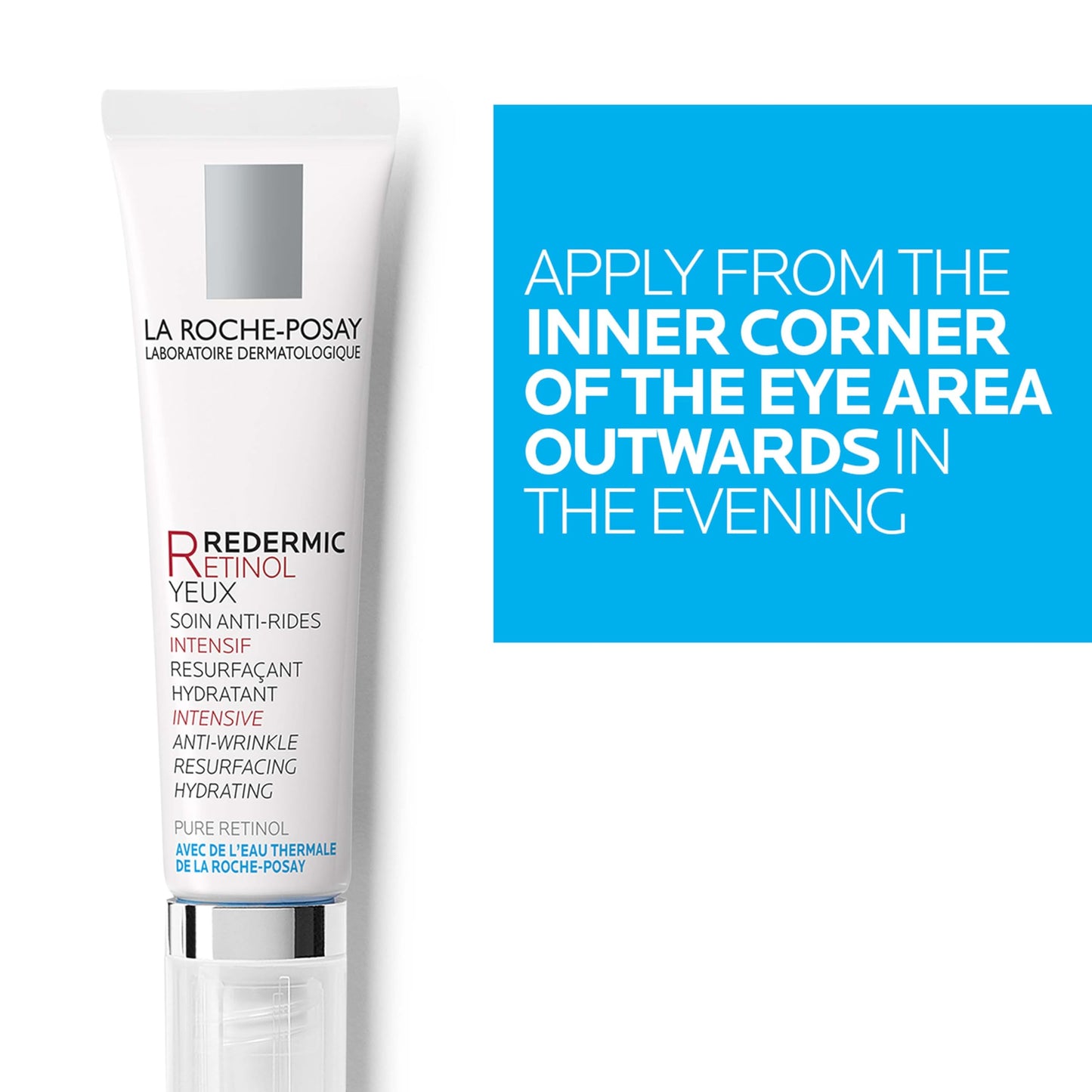 La Roche-Posay Redermic R Eyes Retinol Eye Cream, Anti-Aging Eye Cream to Reduce Wrinkles and Dark Circles With Pure Retinol and Caffeine, 0.5 Fl Oz (Pack of 1)
