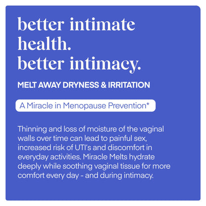 PLAYGROUND Miracle Melts Vaginal Moisturizer, Hyaluronic Acid Moisture Treatment for Women’s Intimate Dryness, Menopause Relief, Hormone-Free Vaginal Tissue Hydration