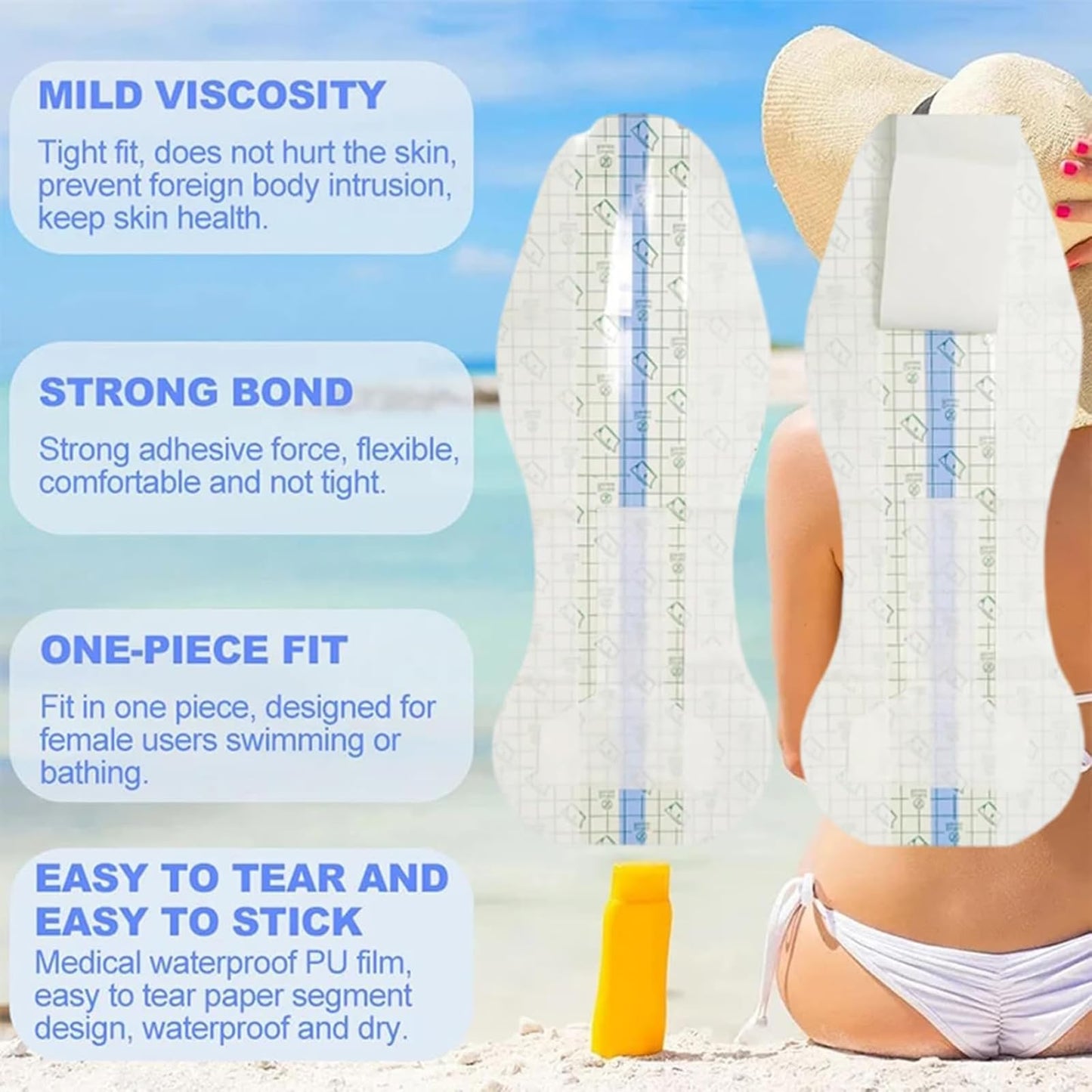 Waterproof Swimming Pads for Women, Waterproof Private Patches for Women, Panty Liners for Women Swimsuits and Lingerie Panty Liner/Barrier(10Pack)