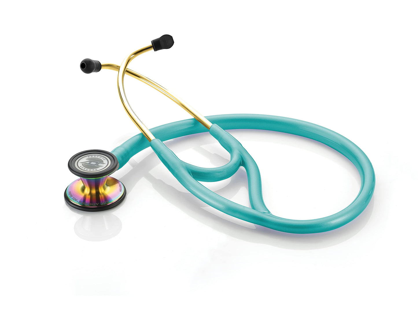 ADC Adscope 601 Convertible Cardiology Stethoscope with Tunable AFD Technology, Adult Diaphragm and Adult Bell or Pediatric Diaphragm, 28 inch Length, Iridescent Metallic Caribbean