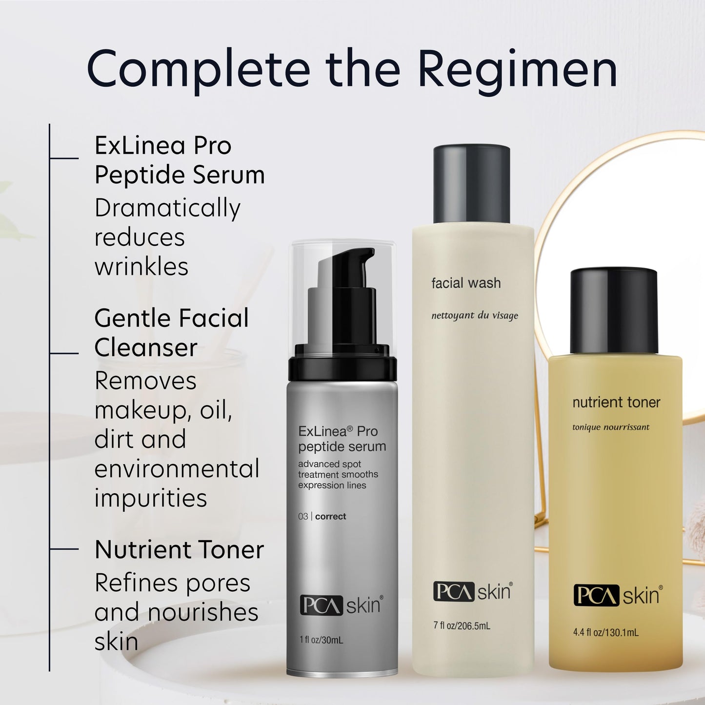 PCA SKIN ExLinea Pro Peptide Serum for Face, Peptide Complex, Helps Lift, Tighten, and Firm Skin and Reduces Wrinkle Depths, Hydrating Anti Aging for Women