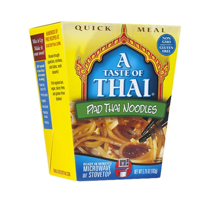 A Taste of Thai Pad Thai Noodles |Heat & Eat Instant Noodle | Flavored with Authentic Thai Sauce - Non-GMO, Gluten Free, Trans Fat Free- Perfect Side for Chicken, Fish & Meat Entrees| 6 Pack (5.75oz)