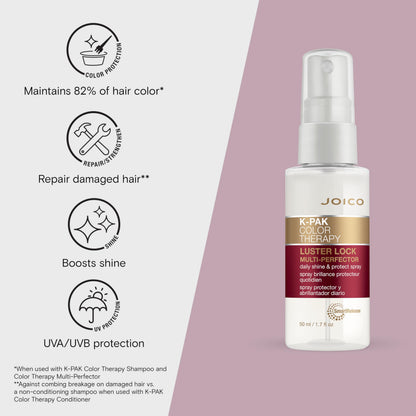 Joico K-PAK Color Therapy Luster Lock Multi-Perfector Daily Shine & Protect Spray | For Color-Treated Hair | Instantly Detangle | Control Frizz | Boost Shine | With African Maketti & Argan Oil