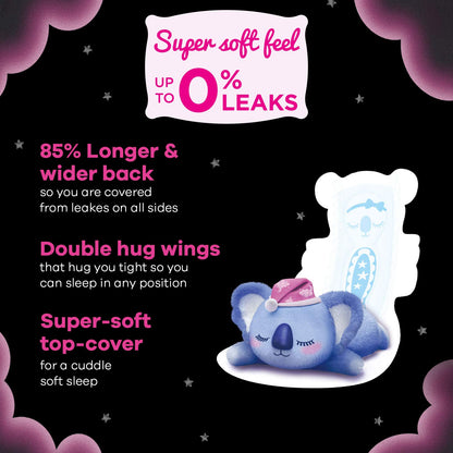 Whisper Ultra Night Sanitary Pads for Women, XXL+ 10 Napkins