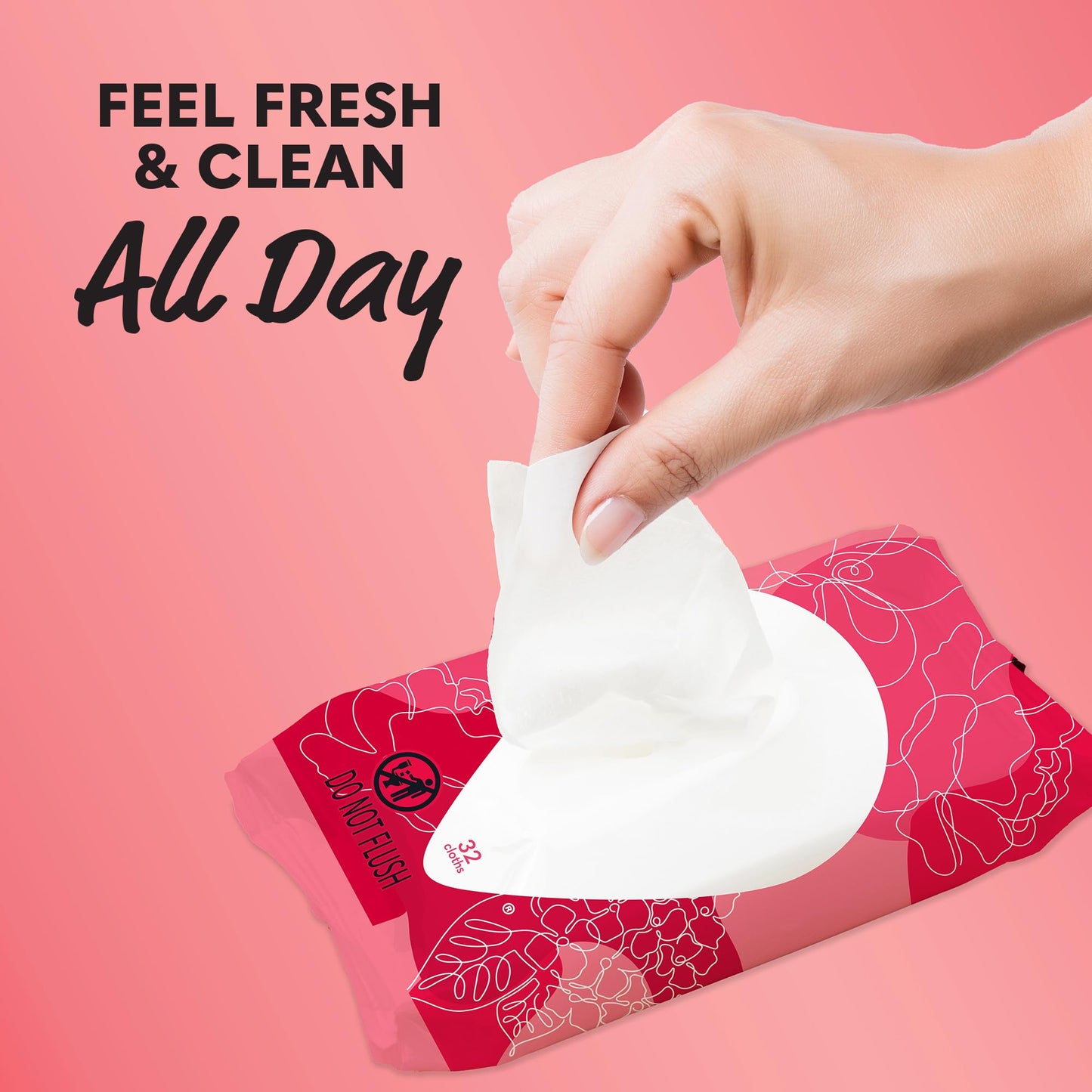 Summer's Eve Blissful Escape Daily Refreshing Feminine Wipes, 32 Count (4 Pack + 1 Pack)