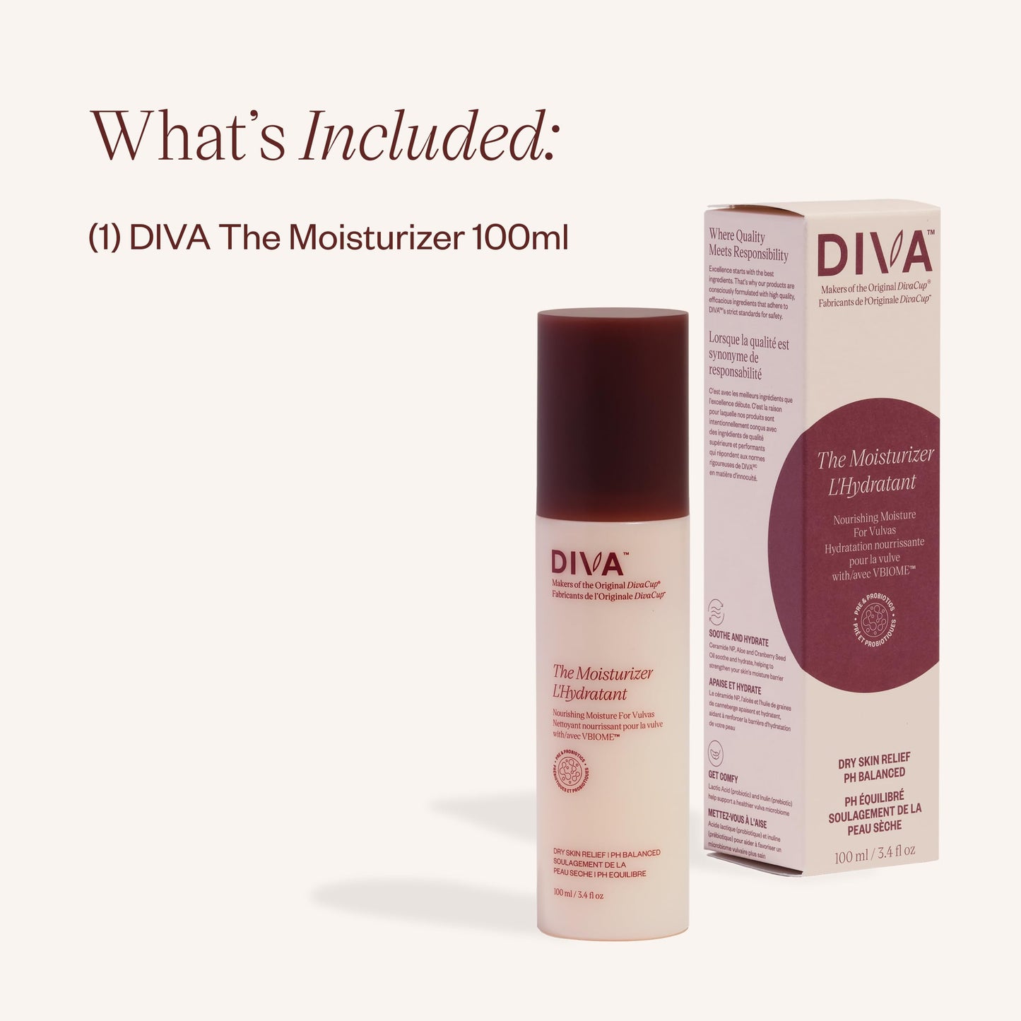 DIVA Moisturizer - Gentle & Luxe Texture - Fragrance-Free & Plant-Based Formula to Instantly Prevent Itchiness - Helps Support Moisture Barrier & Healthier Microbiome - 100 mL