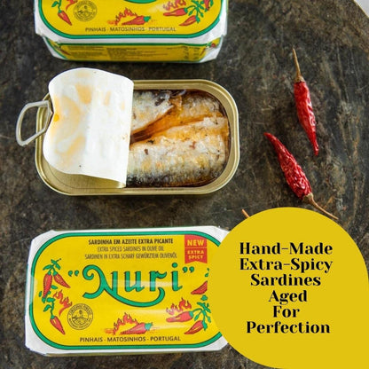 NURI Portuguese Sardines in Extra Spiced Olive Oil - 4 Pack - (4.4 oz cans)
