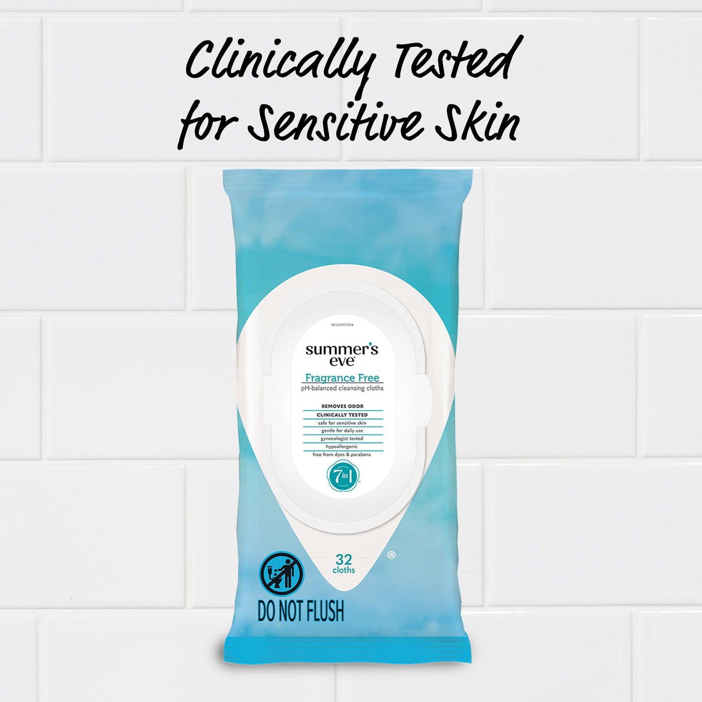 Summer's Eve Feminine Wipes, Fragrance Free, Vaginal Wipes with Gentle pH-Balanced Micellar Water Formula, Feminine Care to Help Remove Vaginal Odor, Gynecologist Tested, 32 Wipes, 4 Pack