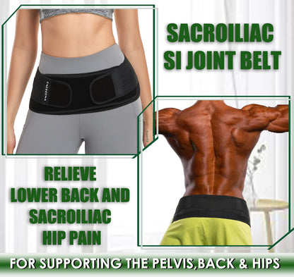 Sacroiliac SI Hip Belt for Women Men SI Joint Hip Belt Lower Back Support Brace Hip Braces for Hip Pain Pelvic Support Belt Adjustable Sciatica Pelvis Lumbar Pain Relief Trochanter
