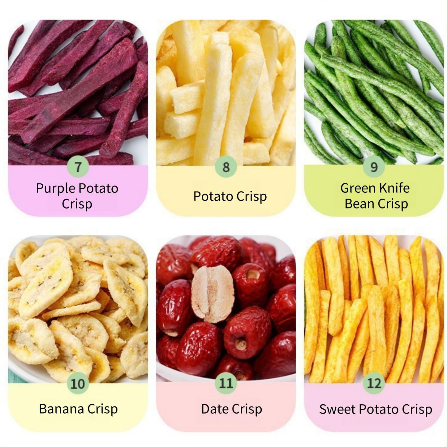 Freeze Dried Fruit and Vegetable Crisps | 250G 8.8 Oz Dried Vegetable Slices | Dried Fruit Slices| Fruit and Vegetable Crisps | 12 Different Fruit and Vegetable Crisps | Resealable Bag Premium Freeze-Dried Fruits