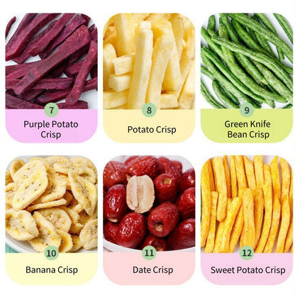 Freeze Dried Fruit and Vegetable Crisps | 250G 8.8 Oz Dried Vegetable Slices | Dried Fruit Slices| Fruit and Vegetable Crisps | 12 Different Fruit and Vegetable Crisps | Resealable Bag Premium Freeze-Dried Fruits
