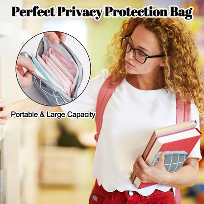 RETON 5 Pcs Sanitary Napkin Storage Bag, Portable Period Bag Period Pouch for Panty Liners Tampons Sanitary Pads, Menstrual Pad Bag Feminine Menstruation First Period Bags for Young Girls Women