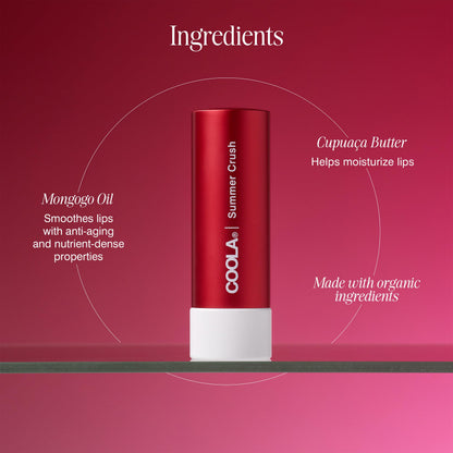COOLA Organic Tinted Lip Balm & Mineral Sunscreen with SPF 30, Dermatologist Tested Lip Care for Daily Protection, Vegan, 0.15 Oz