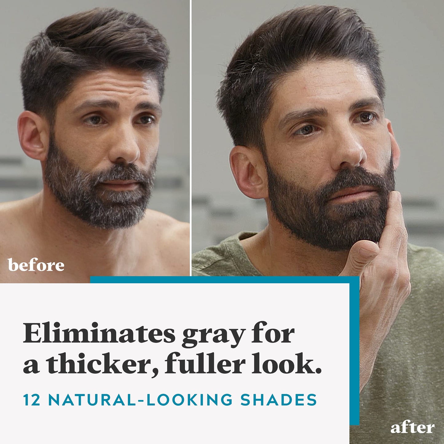 Just For Men Mustache & Beard, Beard Coloring for Gray Hair with Brush, with Keratin Biotin Aloe and Coconut Oil for Healthy Facial Hair - Light-Medium Brown, M-30, Pack of 1 (Packaging May Vary)