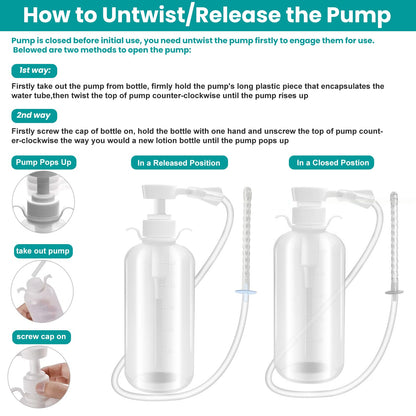 600ml Feminine Wash Enema Pump Bottle Kit 6Pcs Enema Nozzle Tips for Coffee Colon Cleansing Men Women, Anal Vaginal Douche Flush Spray Intimate Shower Irrigator Cleanser Enema Bucket Kit Hand Press