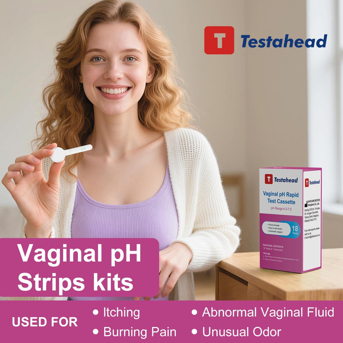 Vaginal pH Test Strips, conveniently Designed for Women's use. Get Results in just 10 Seconds. 18-Count Pack. Easily Monitor pH Balance at Home.