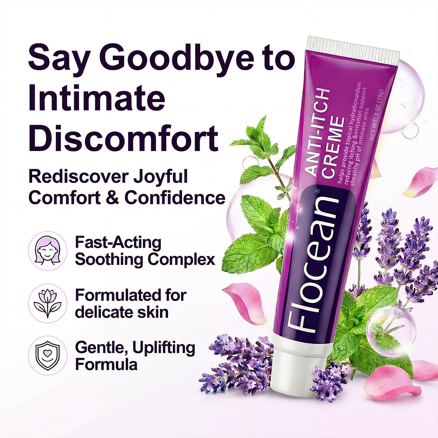 Anti-Itch Creme, Intimate Skin Moisturizer for Women, Natural Vulva Cream for Dryness, Dermatologist Recommended - NON Estrogen Cream