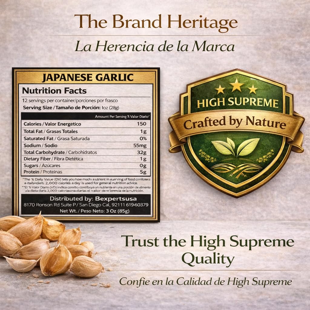 Ajo Japones 3oz (Japanese Garlic) Premium Quality resalable Bag Keeps Garlic Always Fresh! Crafted By Nature100% All Natural