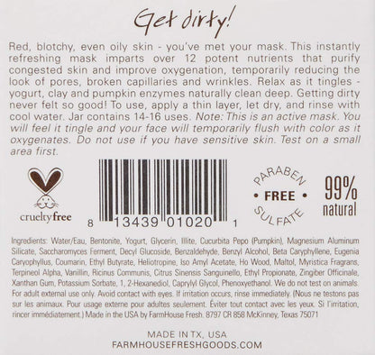 FarmHouse Fresh Splendid Dirt Nutrient-Rich Mud Mask , 3.2 Fl Oz (Pack of 1)