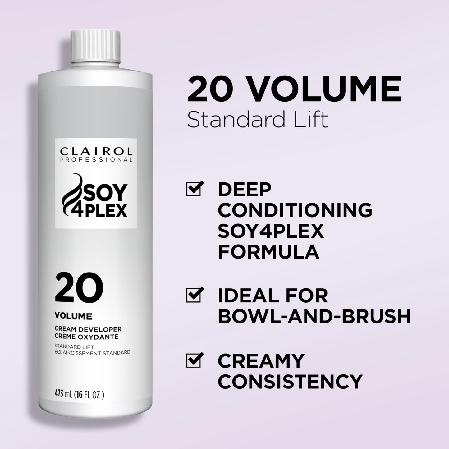 Clairol Professional Crème Permanente 20 Volume Hair Developers | For Coloring, Lightening & Lifting with Deep Conditioning Formula | Packaging May Vary