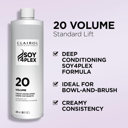 Clairol Professional Crème Permanente 20 Volume Hair Developers | For Coloring, Lightening & Lifting with Deep Conditioning Formula | Packaging May Vary