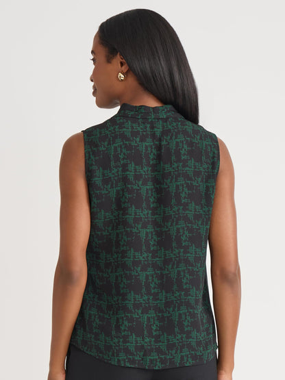 Kasper Women's Sleeveless V-Neck Printed Top