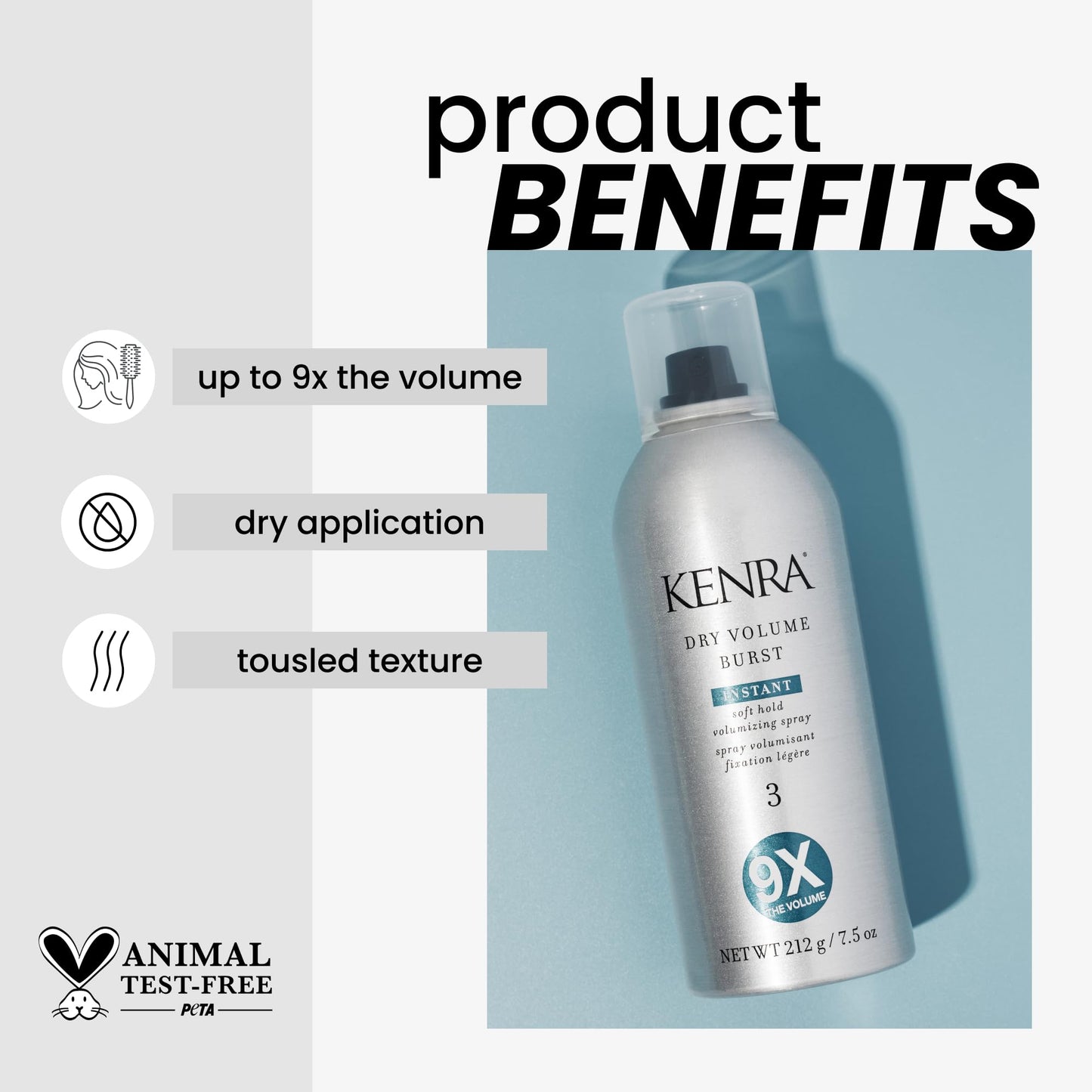 Dry Volume Burst 3 | Instant Volume Hairspray | Soft Hold Volumizing Spray | Dry Application | All Hair Types