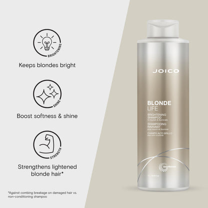 Joico Blonde Life Brightening Shampoo | For Blonde Hair | Add Softness & Smoothness | Sulfate Free | With Monoi & Tamanu Oil