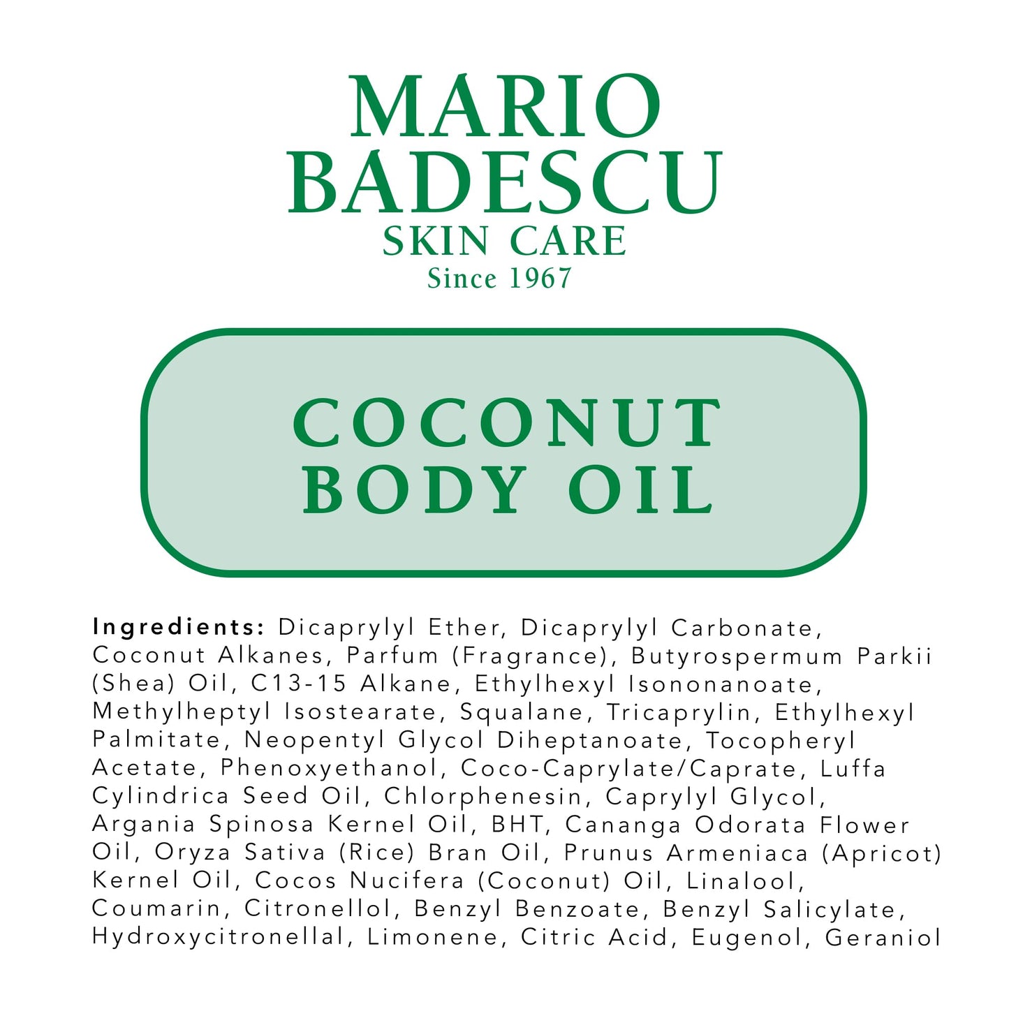 Mario Badescu Coconut Body Oil Enriched with Coconut Oil & Shea Butter | Lightweight Skin Care for Hydrating and Moisturizing After Shower Massage