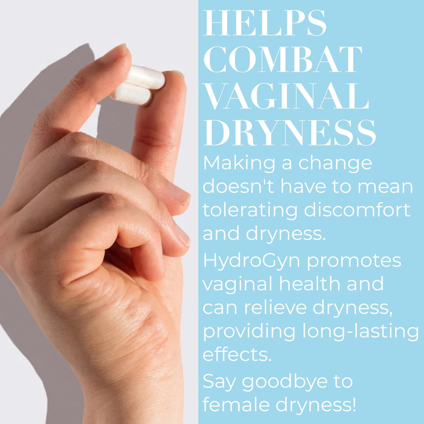 Hydro Gyn Vaginal Moisturizer Pills | Slippery Elm for Women Formulated to Support Healthy Moisture, Mood & Relaxation | Feminine Care Oral Capsules for Vaginal Dryness, ph Balance 60 Capsules