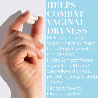 Hydro Gyn Vaginal Moisturizer Pills | Slippery Elm for Women Formulated to Support Healthy Moisture, Mood & Relaxation | Feminine Care Oral Capsules for Vaginal Dryness, ph Balance 60 Capsules