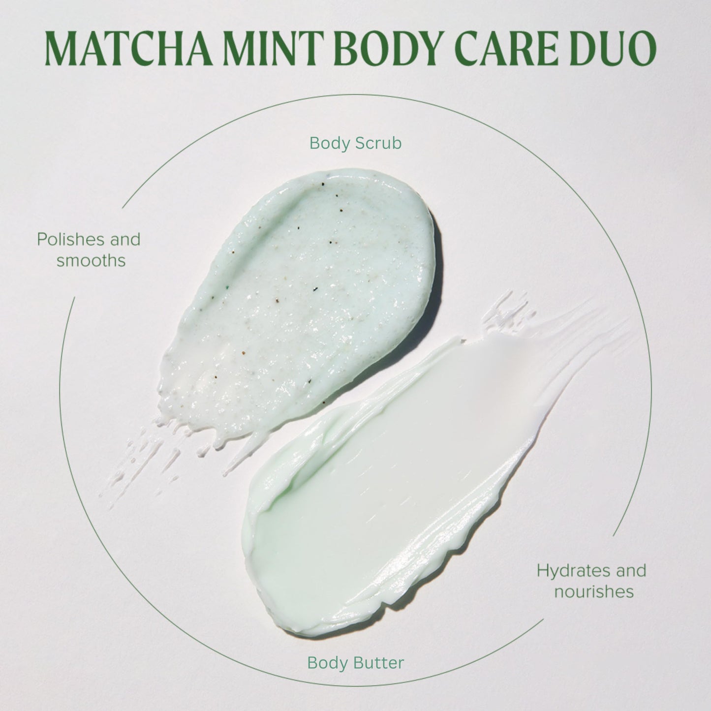 Tea Tree Matcha Mint Body Care Duo, Body Scrub + Body Butter, For All Skin Types, Especially Dry Skin