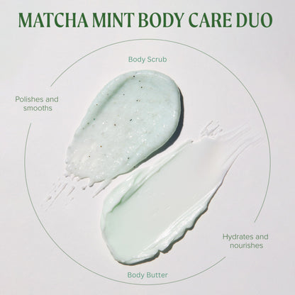 Tea Tree Matcha Mint Body Care Duo, Body Scrub + Body Butter, For All Skin Types, Especially Dry Skin