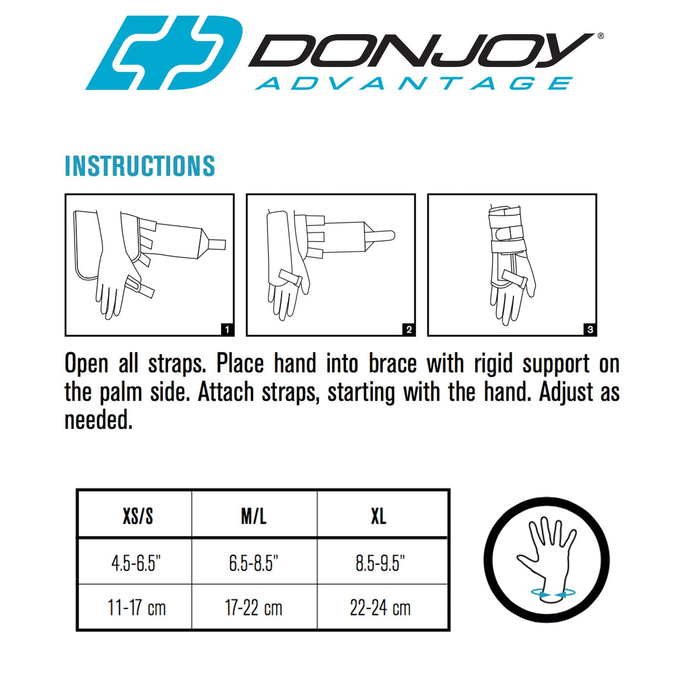 DonJoy Advantage DA161WB01-TAN-XL-R Stabilizing Elastic Wrist Brace for Carpal Tunnel, Sprains, Strains, Tendonitis, Instabilities, Palm Stay